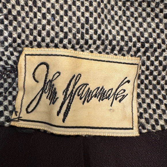 John Wanamaker Vintage Wool Herringbone Brown Blazer Sz 8 - Picture 6 of 9